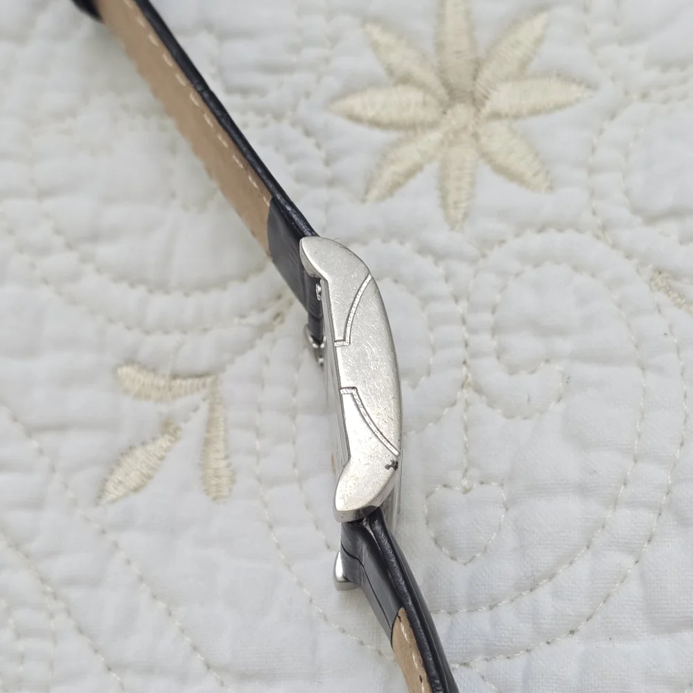 BVLGARI Rettangolo Quartz RT39S Ladies Watch Italian Luxury Black Leather Strap
